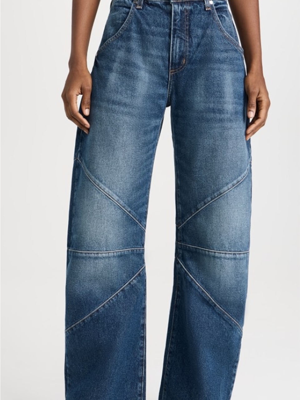 Eb Denim Frederic Paneled Wide-Leg Jeans In Medium Blue Wash